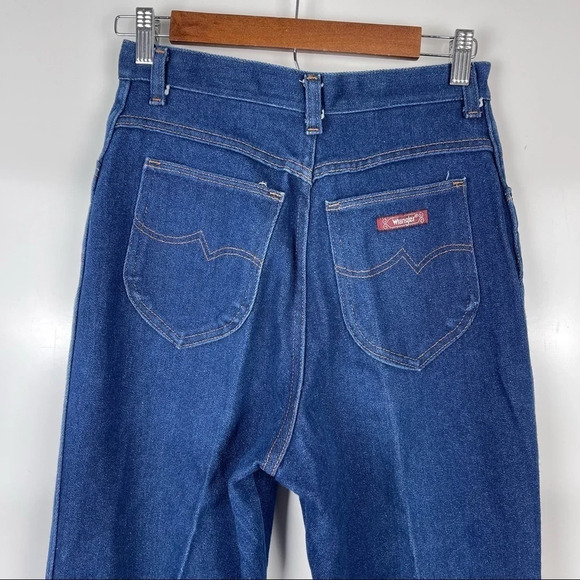 Vintage Wrangler Dark Wash High Waist Straight Leg Jeans Size Vintage 12 (26) - Picture 4 of 8